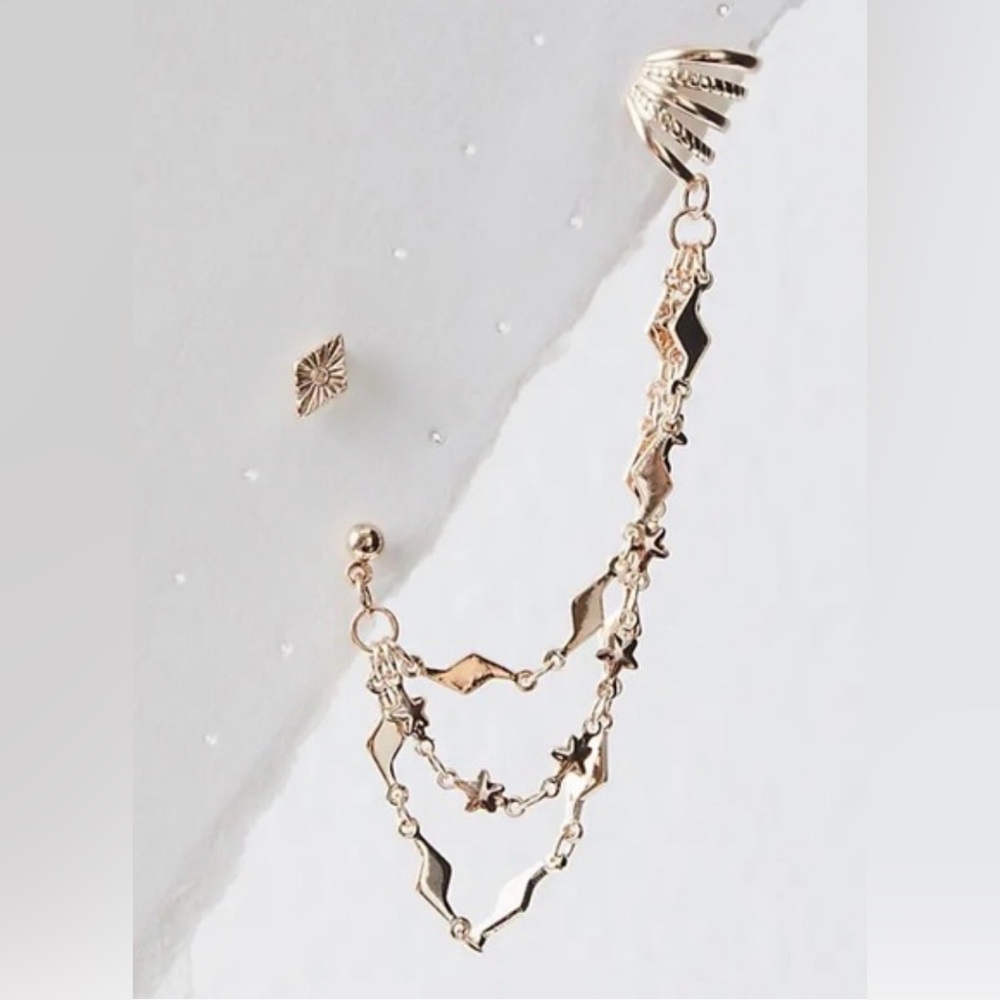 Free People Ear Party War Cuff Earrings